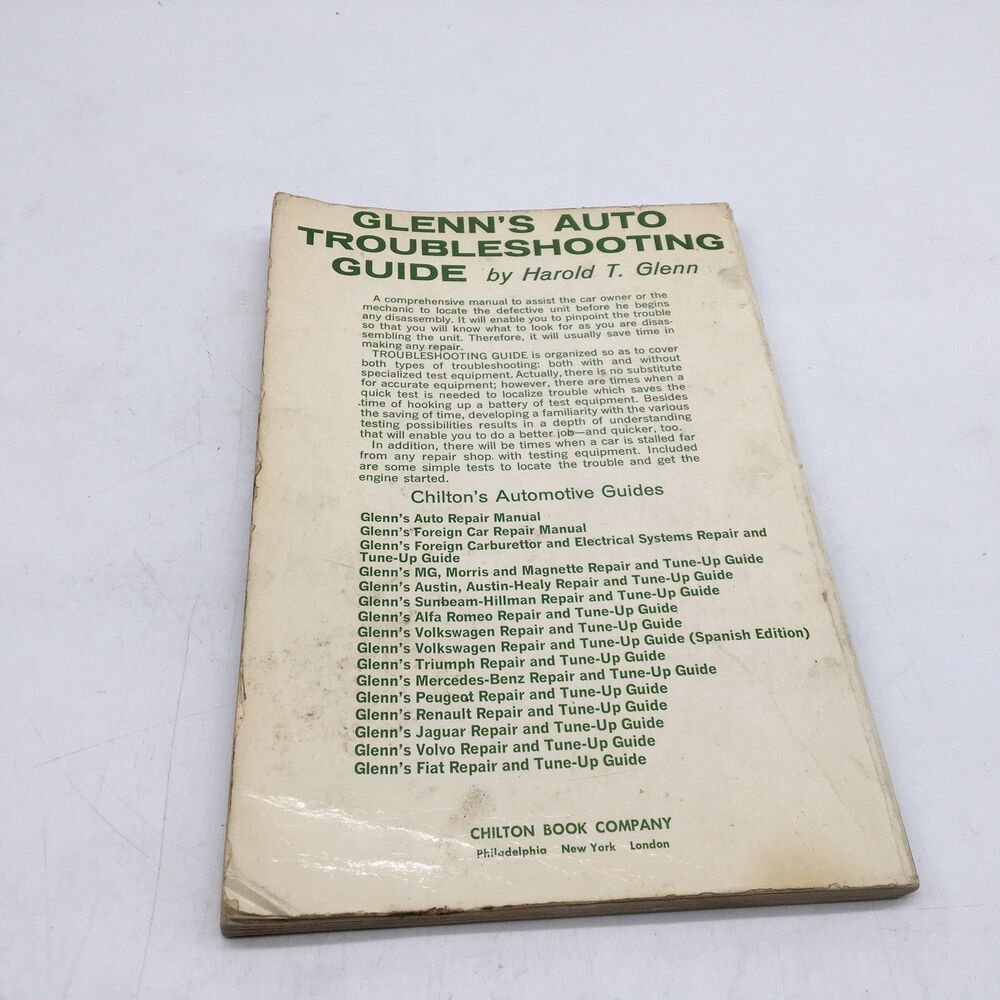 Glenn's Auto Troubleshooting Guide 1970's Book Chilton’s Automotive Guide VTG - Picture 5 of 13